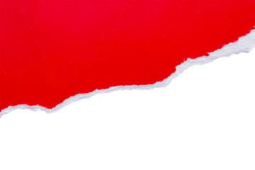 Red ripped paper torn edges strips isolated on white background