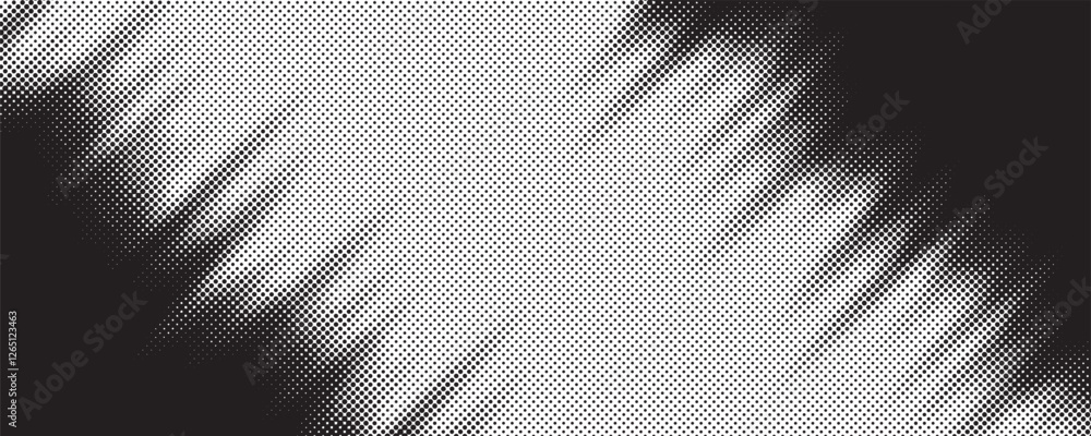 Aufkleber grunge halftone gradient line with blurred motion speed lines. dots pop art comics sport style vecto