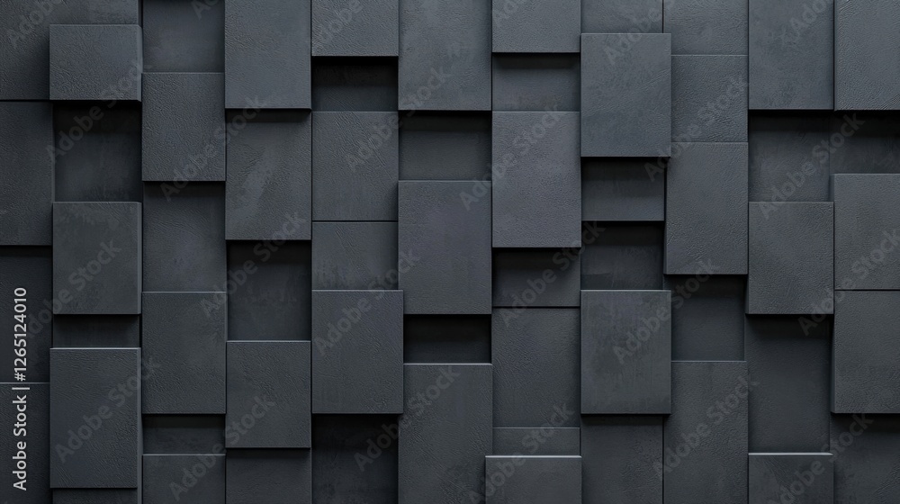 Aufkleber black geometric abstract background. minimal dark gray polygon pattern with different geometric shap