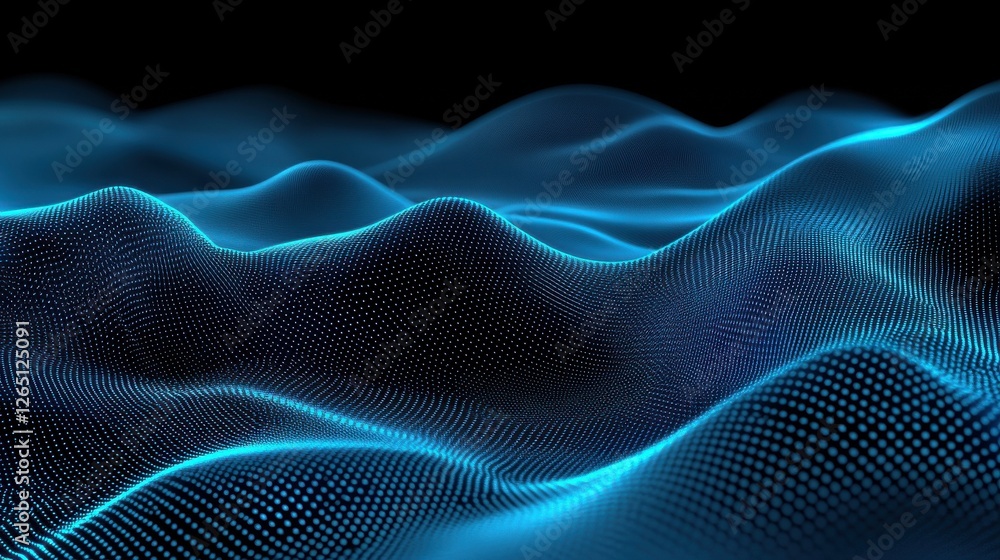 Poster blue virtual technology background with lines and grids