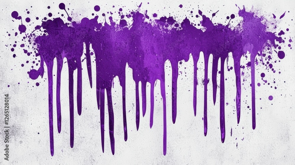 Poster vibrant purple paint drips down a textured backdrop creating an artistic display of color and moveme