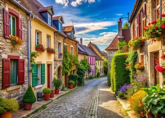 Fototapeta premium Seraincourt, France: Picturesque Village - August 6, 2018 - Charming French Countryside