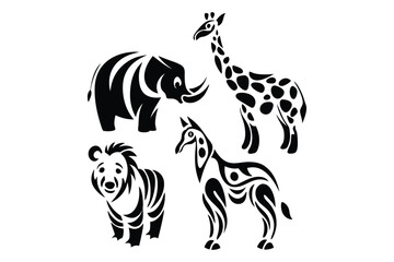 Obraz premium animals-depicted-using-geometric-shapes-and-lines