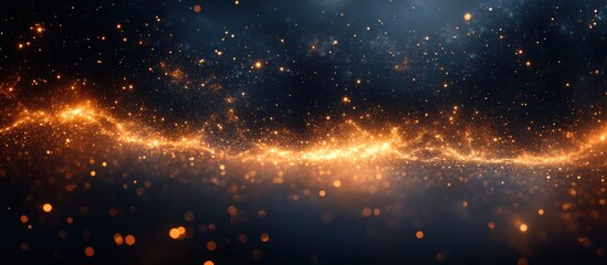 Fototapeta premium Glowing energy stream in dark space.