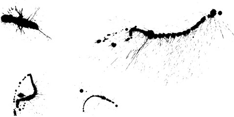 血のり　墨素材　スプラッシュ こぼすビシャ イラスト セット