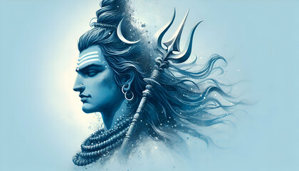 Lord Shiva Hinduism god amazing portrait dsign for culture festival background