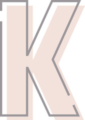 Letter K with overlapping effect, modern minimalistic letter