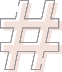 Fototapeta premium Symbol # with overlapping effect, modern minimalistic letter