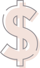 Symbol $ with overlapping effect, modern minimalistic letter