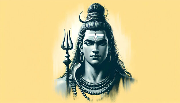 Lord Shiva Hinduism god amazing portrait dsign for culture festival background