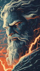 Obraz premium Zeus, King of the Gods: A Majestic Portrait