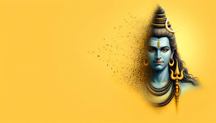 Lord Shiva Mahadev shiv ratri cultural festive portrait art design background