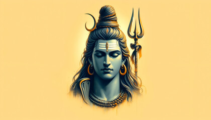 Lord Shiva Mahadev shiv ratri cultural festive portrait art design background