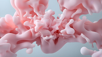 Fototapeta premium vibrant, abstract artwork featuring fluid shapes and soft pink hues, evoking sense of movement and emotion. design captures essence of creativity and imagination
