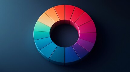 Obraz premium Multicolored Donut Chart with Ultra-Detailed Design