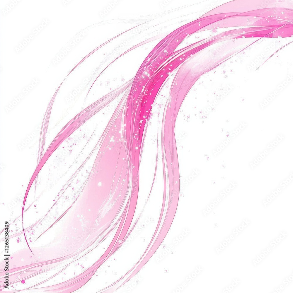 Poster abstract pink wave curve lines designs on white isolation background