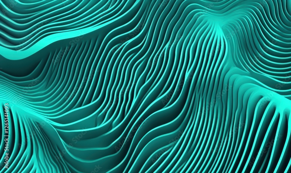 Poster abstract teal wave pattern background design