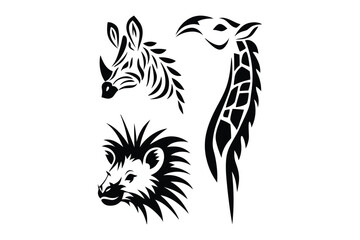 Naklejka premium vector illustration of a panda-illustrations-with-a-linocut-texture-and-st