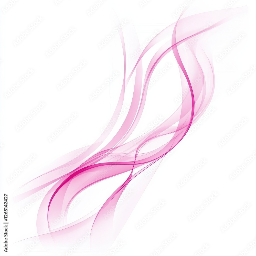 Poster abstract pink wave curve lines designs on white isolation background