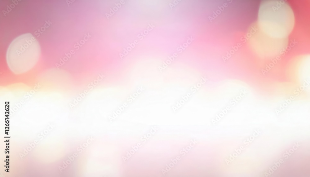 Poster soft pink pastel bokeh background with blurred light circles for product display, event design, or b