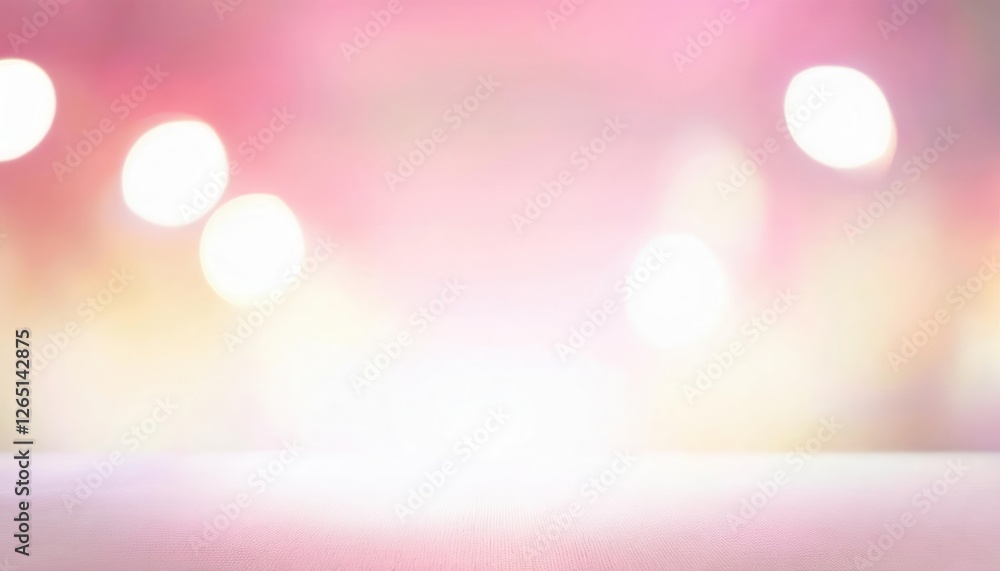Aufkleber soft pink pastel bokeh background with blurred light circles for product display, event design, or b