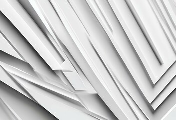 Fototapeta premium Abstract white background with texture pattern, layered geometric triangle shapes, white and grey glossy squares