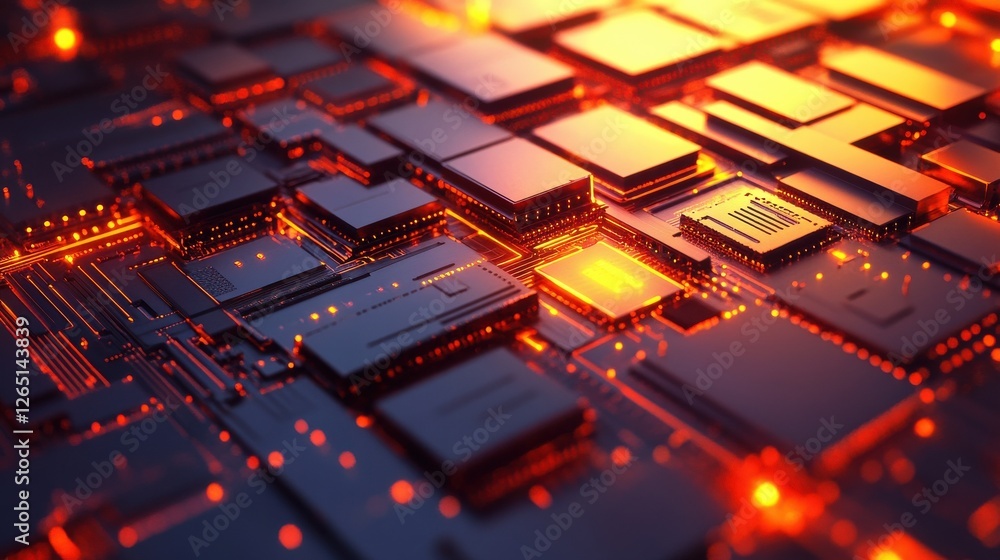 Poster abstract circuit board background representing futuristic technology processing.