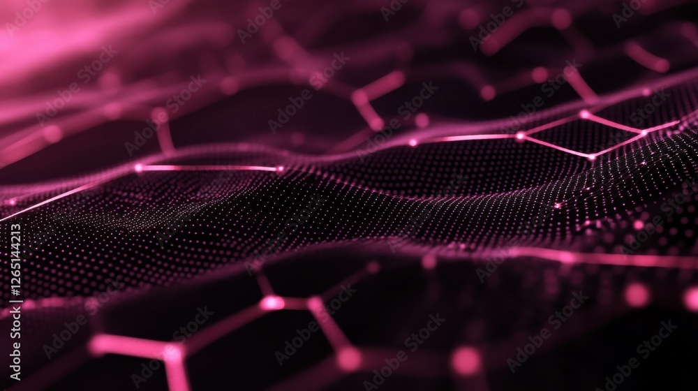 Poster digital technology background. abstract hexagons background with lines and dots. design for science,