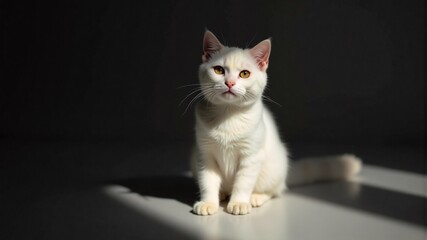 Fototapeta premium White Kitten in Sunbeam