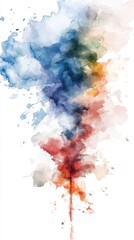 Obraz premium Vibrant watercolor splash in blue and red for creative art design. Yom HaZikaron