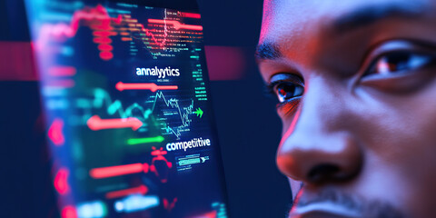 Man Viewing Data Analytics Screen