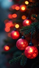 Warm colored orbs, out-of-focus Christmas lights, magic, overlay