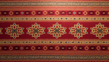 Elegant Aegean textile pattern background featuring intricate Minoan designs in deep red and ochre