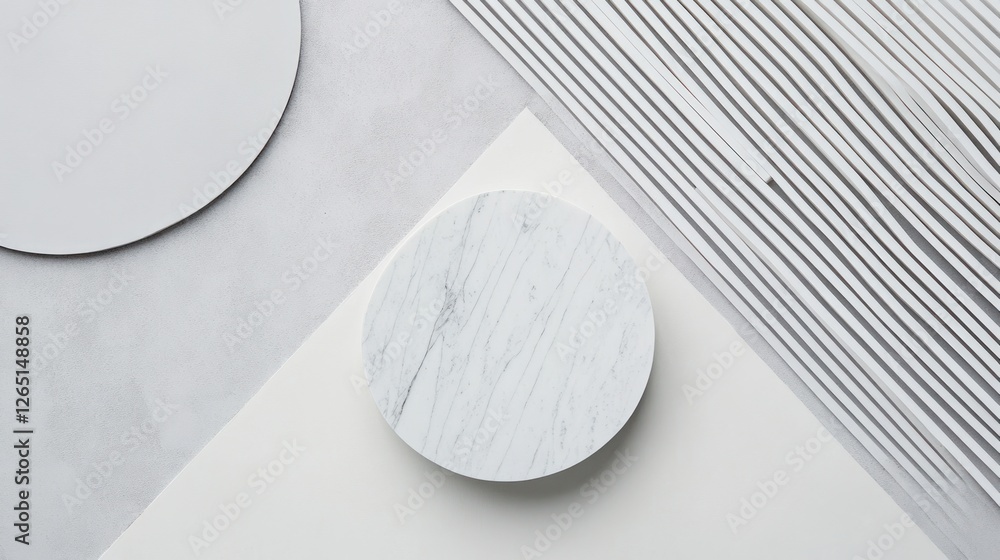 Poster modern geometric composition with circles and parallel lines background