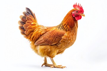 Fototapeta premium Single Chicken on White Background, Studio Shot, Clean Minimalist Food Photography