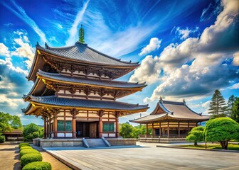 Fototapeta premium Nara Kofukuji Temple Blue Sky Scenic Landscape Photography