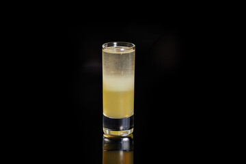 Colorful Alcoholic Cocktail on a Black Background