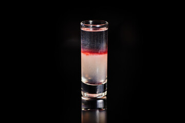Colorful Alcoholic Cocktail on a Black Background