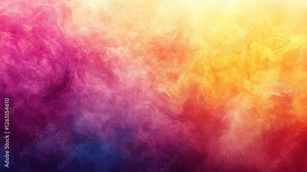 Poster abstract vibrant swirling colors blending harmoniously, creating dynamic movement on a warm gradient
