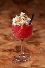Stylish Alcoholic Cocktail on a Wooden Background