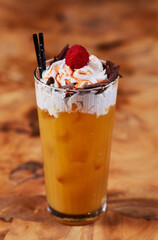 Stylish Alcoholic Cocktail on a Wooden Background