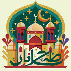 Ramadan & Eid Mubarak vector illustration 
