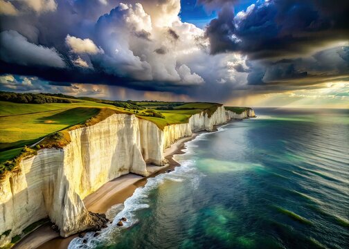 North Sea Cliffs Silhouette - Opal Coast, France