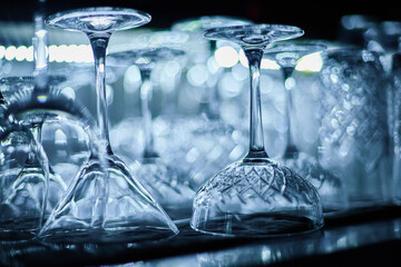 Empty Elegant  Beautiful Wine Glasses
