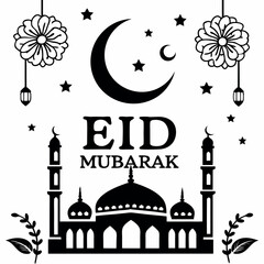 Ramadan & Eid Mubarak vector illustration 