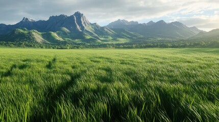Fototapeta premium field of grass in north mountain