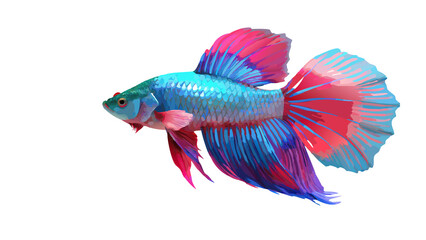 Fototapeta premium Beautiful illustration of a betta fish with flowing fins and intricate patterns