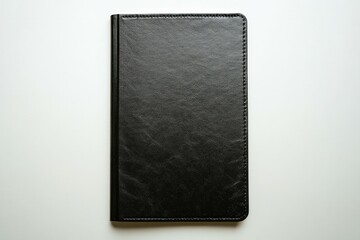 Black leather wallet on white background. AI image