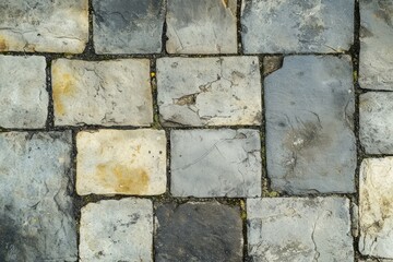 Obraz premium Cobblestone texture with natural wear patterns. AI image