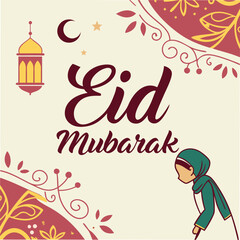 Ramadan & Eid Mubarak vector illustration 
